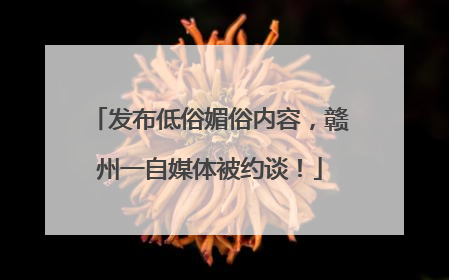 发布低俗媚俗内容，赣州一自媒体被约谈！