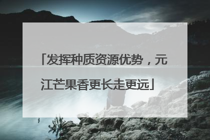 发挥种质资源优势，元江芒果香更长走更远
