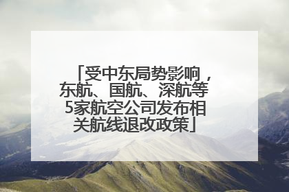 受中东局势影响，东航、国航、深航等5家航空公司发布相关航线退改政策