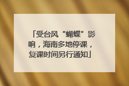受台风“蝴蝶”影响，海南多地停课，复课时间另行通知