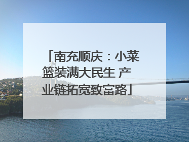 南充顺庆：小菜篮装满大民生 产业链拓宽致富路
