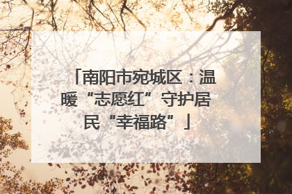 南阳市宛城区：温暖“志愿红”守护居民“幸福路”