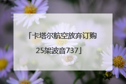 卡塔尔航空放弃订购25架波音737