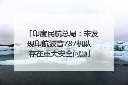 印度民航总局：未发现印航波音787机队存在重大安全问题