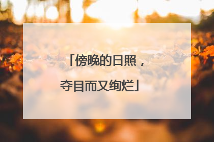 傍晚的日照，夺目而又绚烂