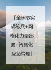 全环节实战练兵+网格化力量部署+智慧化应急管理