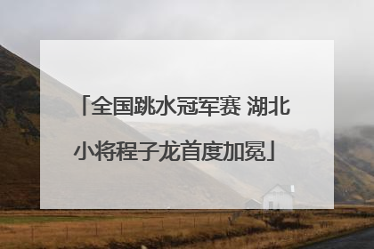 全国跳水冠军赛 湖北小将程子龙首度加冕