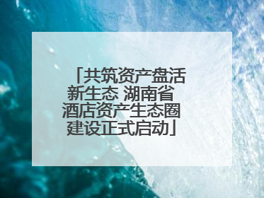 共筑资产盘活新生态 湖南省酒店资产生态圈建设正式启动