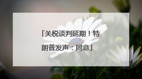 关税谈判延期！特朗普发声：同意
