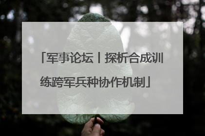 军事论坛丨探析合成训练跨军兵种协作机制