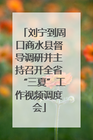 刘宁到周口商水县督导调研并主持召开全省“三夏”工作视频调度会