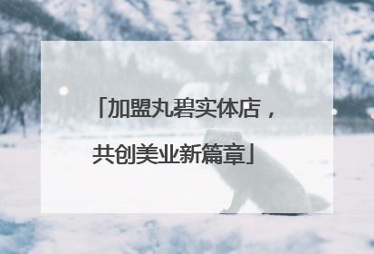 加盟丸碧实体店，共创美业新篇章