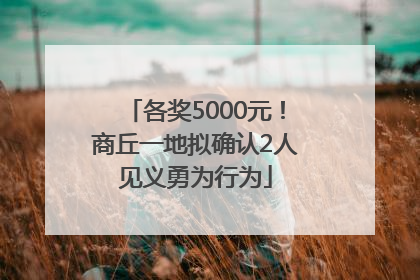各奖5000元！商丘一地拟确认2人见义勇为行为