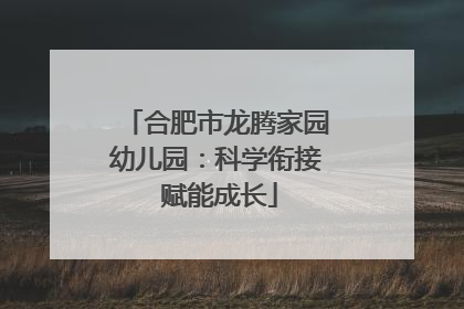 合肥市龙腾家园幼儿园：科学衔接 赋能成长