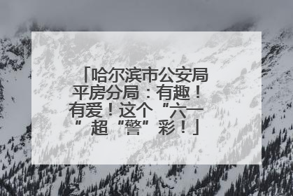 哈尔滨市公安局平房分局：有趣！有爱！这个“六一”超“警”彩！