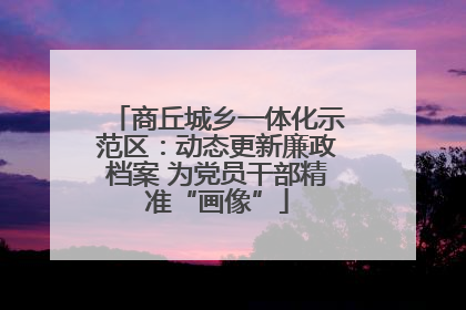 商丘城乡一体化示范区：动态更新廉政档案 为党员干部精准“画像”