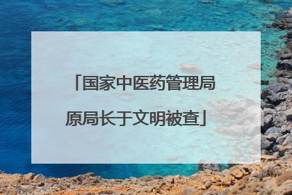 国家中医药管理局原局长于文明被查