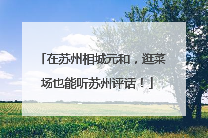 在苏州相城元和，逛菜场也能听苏州评话！