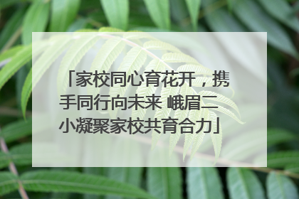 家校同心育花开，携手同行向未来 峨眉二小凝聚家校共育合力