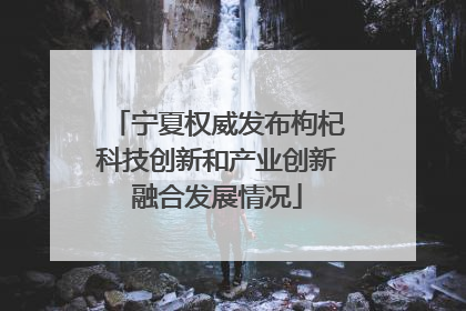宁夏权威发布枸杞科技创新和产业创新融合发展情况