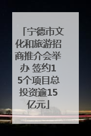 宁德市文化和旅游招商推介会举办 签约15个项目总投资逾15亿元