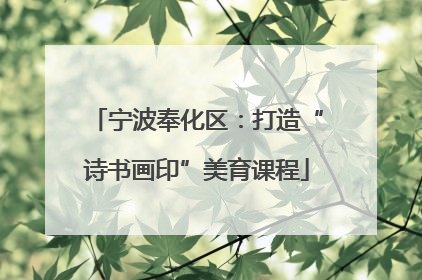 宁波奉化区：打造“诗书画印”美育课程