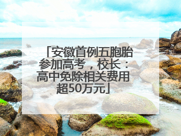 安徽首例五胞胎参加高考，校长：高中免除相关费用超50万元