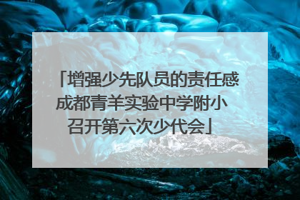 增强少先队员的责任感 成都青羊实验中学附小召开第六次少代会