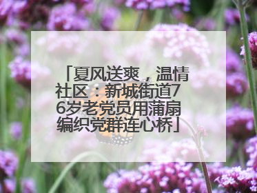 夏风送爽，温情社区：新城街道76岁老党员用蒲扇编织党群连心桥