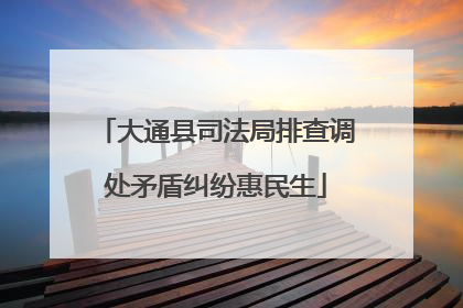 大通县司法局排查调处矛盾纠纷惠民生