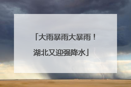 大雨暴雨大暴雨！湖北又迎强降水