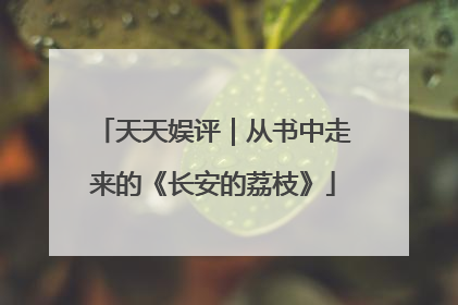 天天娱评｜从书中走来的《长安的荔枝》