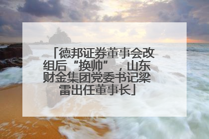 德邦证券董事会改组后“换帅”，山东财金集团党委书记梁雷出任董事长