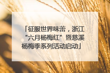 征服世界味蕾，浙江“六月杨梅红”暨慈溪杨梅季系列活动启动