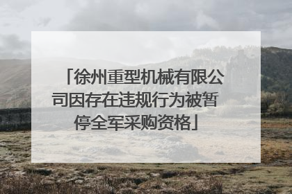 徐州重型机械有限公司因存在违规行为被暂停全军采购资格