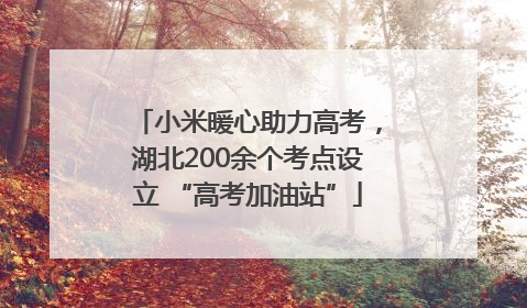 小米暖心助力高考，湖北200余个考点设立 “高考加油站”