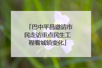 巴中平昌邀请市民走访重点民生工程看城镇变化