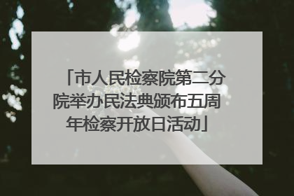 市人民检察院第二分院举办民法典颁布五周年检察开放日活动