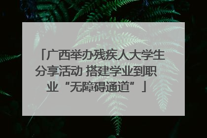 广西举办残疾人大学生分享活动 搭建学业到职业“无障碍通道”