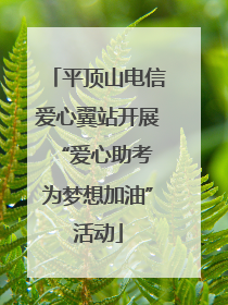平顶山电信爱心翼站开展“爱心助考 为梦想加油”活动