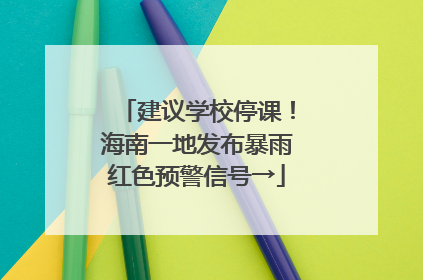 建议学校停课！海南一地发布暴雨红色预警信号→