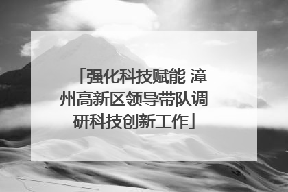 强化科技赋能 漳州高新区领导带队调研科技创新工作