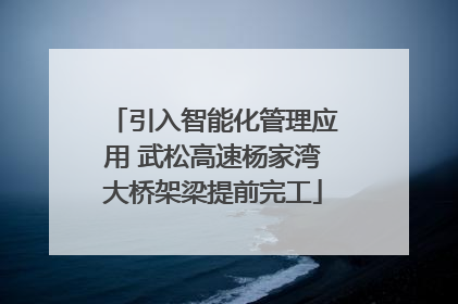 引入智能化管理应用 武松高速杨家湾大桥架梁提前完工