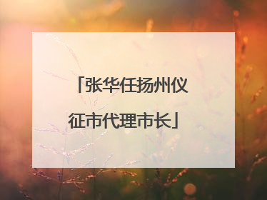 张华任扬州仪征市代理市长