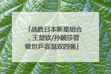 战胜日本新星组合，王楚钦/孙颖莎晋级世乒赛混双四强