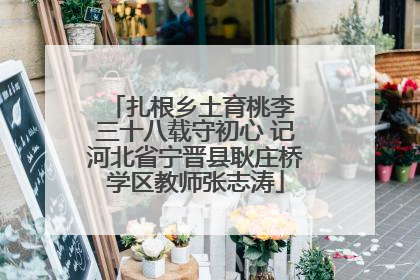 扎根乡土育桃李 三十八载守初心 记河北省宁晋县耿庄桥学区教师张志涛