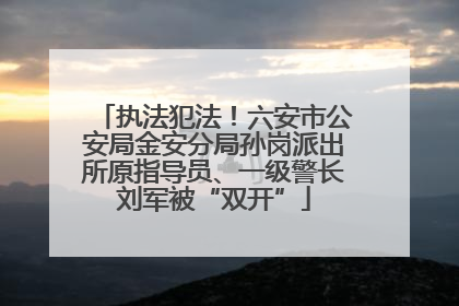 执法犯法！六安市公安局金安分局孙岗派出所原指导员、一级警长刘军被“双开”