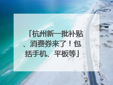 杭州新一批补贴、消费券来了！包括手机、平板等