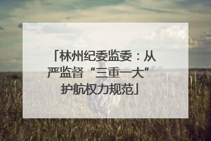 林州纪委监委：从严监督“三重一大” 护航权力规范