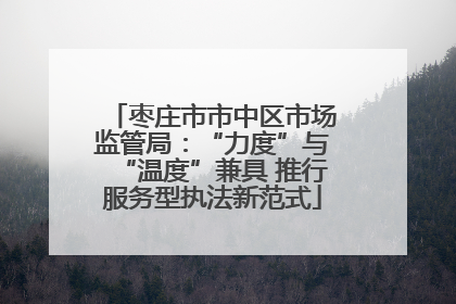 枣庄市市中区市场监管局：“力度”与“温度”兼具 推行服务型执法新范式